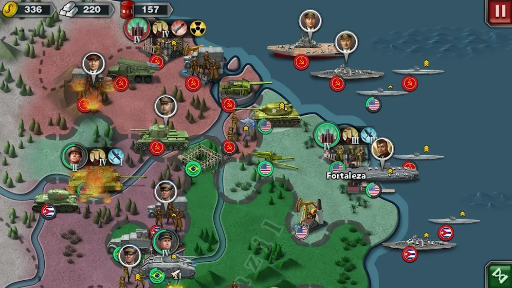 World Conqueror 3-WW2 Strategy (Ворлд Конкерор 3) МОД/Взлом [Много монет, Открытые уровни и Мега MOD] Screenshot 1