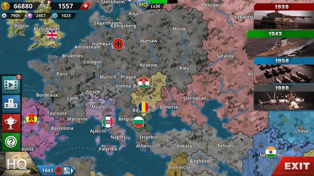 World Conqueror 4-WW2 Strategy (Ворлд Конкерор 4) МОД/Взлом [Все открыто, Дополнительные деньги и Меню MOD] Screenshot 2