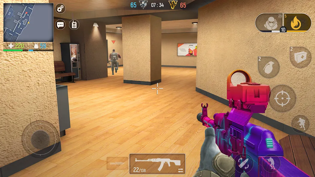 Modern Ops: Gun Shooting Games (Модерн Опс) МОД/Взлом [Меню, Бесконечные монеты и Открытые уровни] Screenshot 1