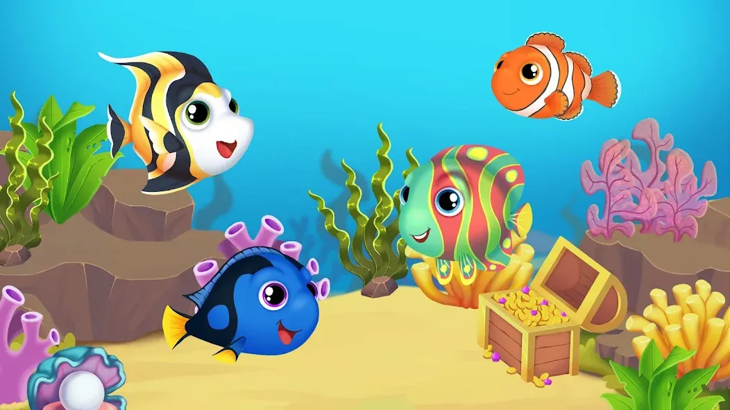 Baby Aquarium - Fish game МОД/Взлом [Много монет, Открытые уровни и Мега MOD] Screenshot 1