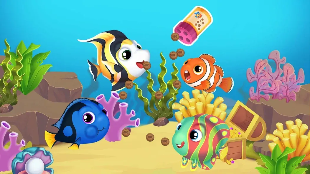 Baby Aquarium - Fish game МОД/Взлом [Много монет, Открытые уровни и Мега MOD] Screenshot 5
