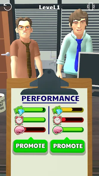 Boss Life 3D: Office Adventure (Босс Лайф 3Д) МОД/Взлом [Меню, Бесконечные монеты и Открытые уровни] Screenshot 1