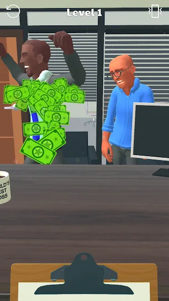 Boss Life 3D: Office Adventure (Босс Лайф 3Д) МОД/Взлом [Меню, Бесконечные монеты и Открытые уровни] Screenshot 2