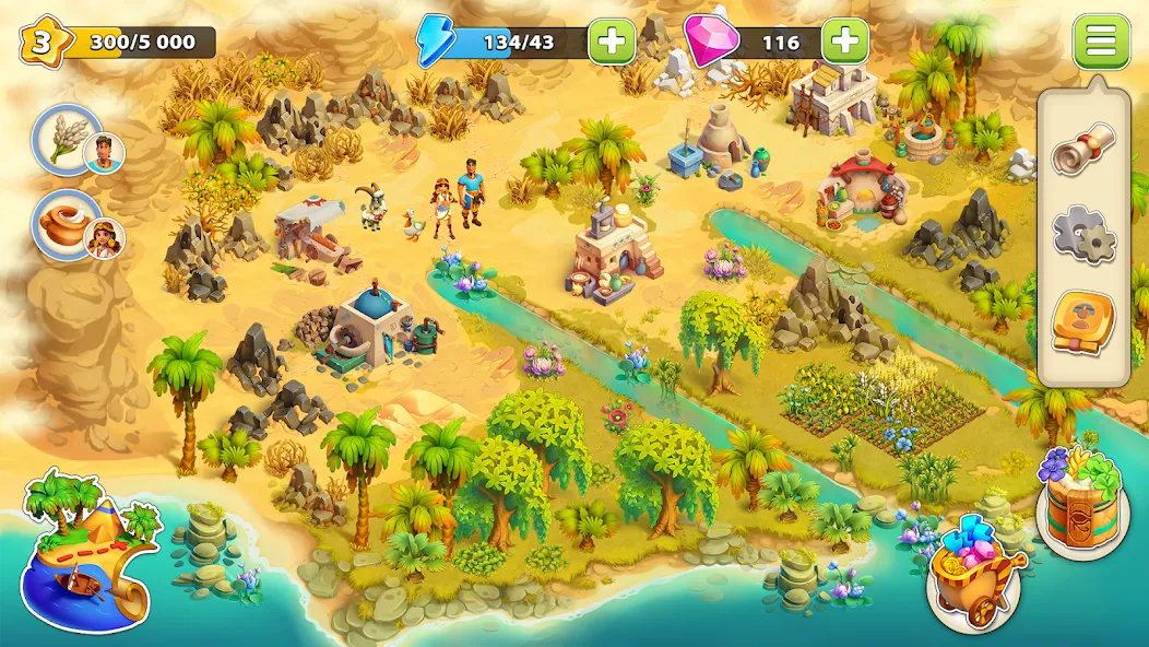 Nile Valley: Farm Adventure (Ниловская долина) МОД/Взлом [Деньги, Монеты и Меню MOD] Screenshot 1