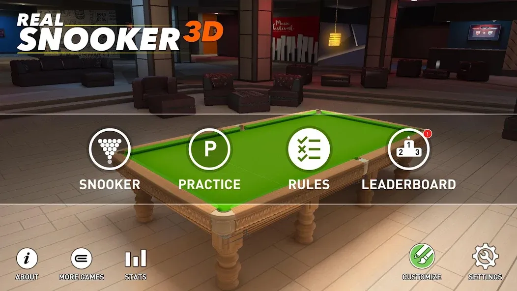 Real Snooker 3D (Реал Снукер 3D) МОД/Взлом [Все открыто, Дополнительные деньги и Меню MOD] Screenshot 5