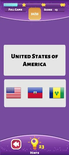 Country Flags World Quiz Game МОД/Взлом [Деньги, Монеты и Меню MOD] Screenshot 1