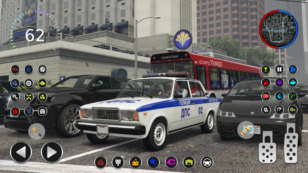 Police Car Riders: VAZ 2107 МОД/Взлом [Много монет, Открытые уровни и Мега MOD] Screenshot 1