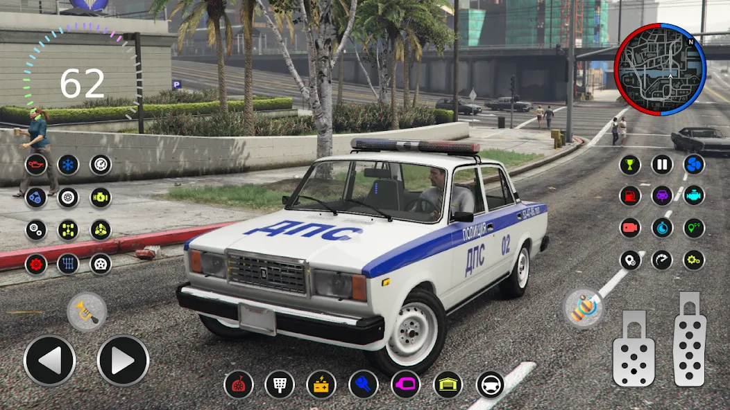 Police Car Riders: VAZ 2107 МОД/Взлом [Много монет, Открытые уровни и Мега MOD] Screenshot 4