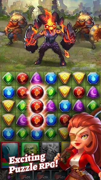 Dragon Strike: Puzzle RPG (Драгон Страйк) МОД/Взлом [Бесконечные деньги, Монеты и Мега MOD] Screenshot 1