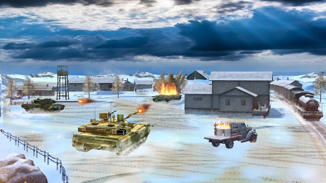 Tank Battle Army Games 2023 МОД/Взлом [Все открыто, Дополнительные деньги и Меню MOD] Screenshot 1