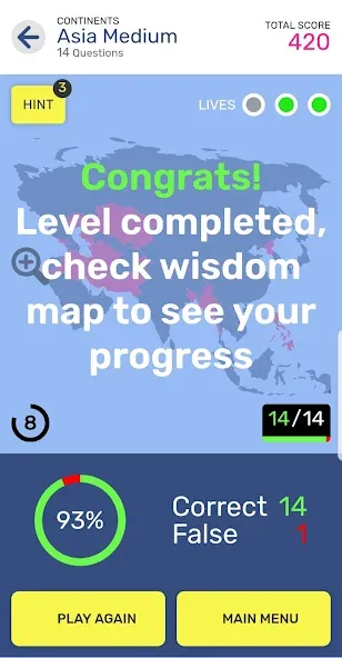 Map Quiz World Geography (Мап Квиз Всемирная География) МОД/Взлом [Много денег, Монет и Все открыто] Screenshot 3