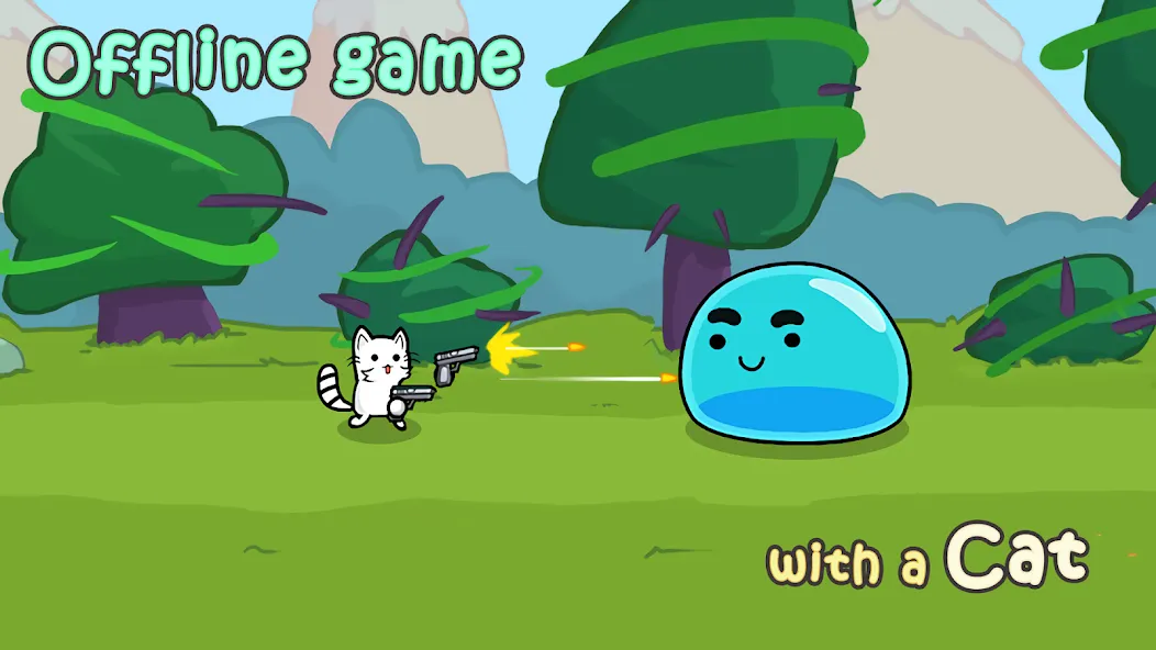 Stickman Cat Gun offline games МОД/Взлом [Меню, Бесконечные монеты и Открытые уровни] Screenshot 2