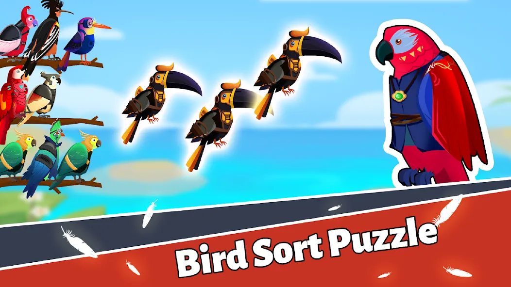 Bird Puzzle - Color Game МОД/Взлом [Меню, Бесконечные монеты и Открытые уровни] Screenshot 1