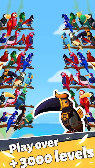 Bird Puzzle - Color Game МОД/Взлом [Меню, Бесконечные монеты и Открытые уровни] Screenshot 4