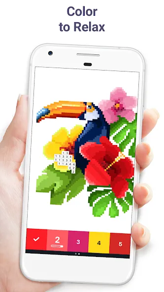 Pixel Art - Color by Number (Пиксельное искусство) МОД/Взлом [Много монет, Открытые уровни и Мега MOD] Screenshot 1