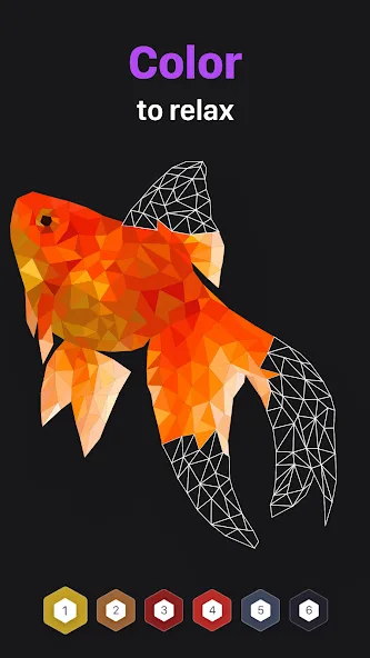 Polygon - Art Coloring Book (Полигон) МОД/Взлом [Бесконечные деньги, Монеты и Мега MOD] Screenshot 1
