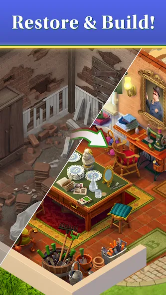Merge Mansion (Мердж Мэншн) МОД/Взлом [Много монет, Открытые уровни и Мега MOD] Screenshot 2