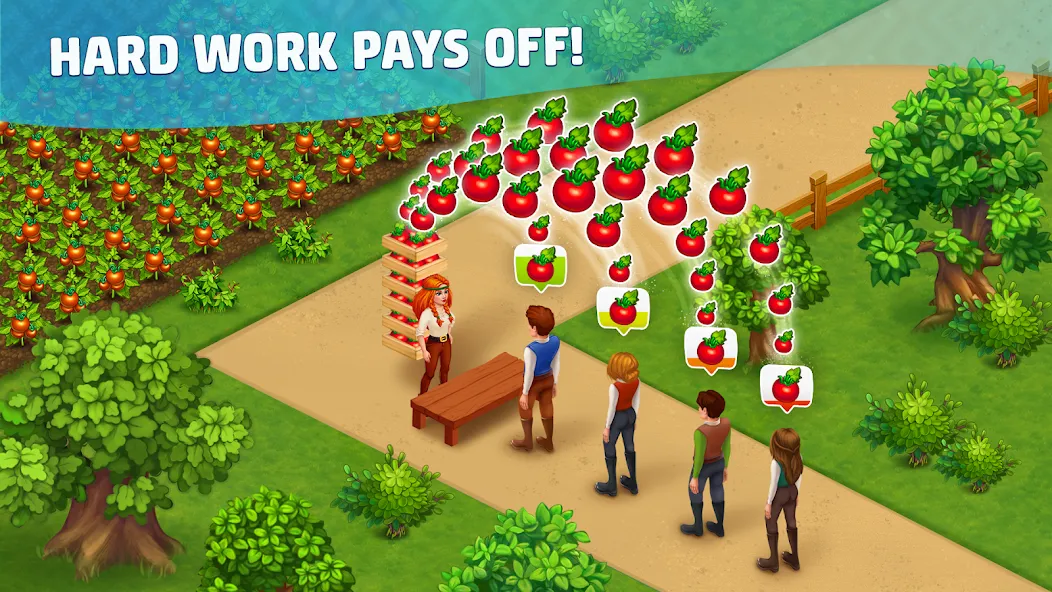 Harvest Land МОД/Взлом [Все открыто, Дополнительные деньги и Меню MOD] Screenshot 2