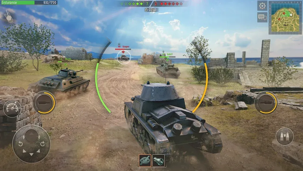 Battle Tanks: Tank Games WW2 (Бэтл Тэнкс) МОД/Взлом [Деньги, Монеты и Меню MOD] Screenshot 2