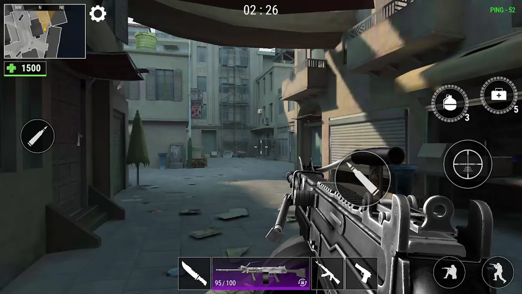 Modern Gun: Shooting War Games (Модерн Ган) МОД/Взлом [Меню, Бесконечные монеты и Открытые уровни] Screenshot 1