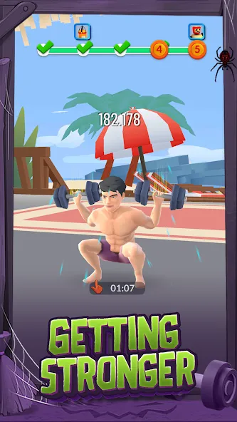 Idle Gym Life: Strong Man (Айдл Джим Лайф) МОД/Взлом [Меню, Бесконечные монеты и Открытые уровни] Screenshot 2