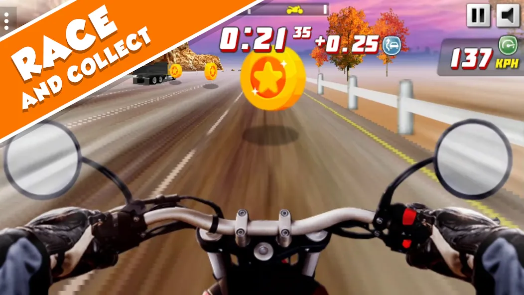 Highway Rider Extreme - 3D Mot (Хайвей Райдер Экстрим) МОД/Взлом [Меню, Бесконечные монеты и Открытые уровни] Screenshot 1