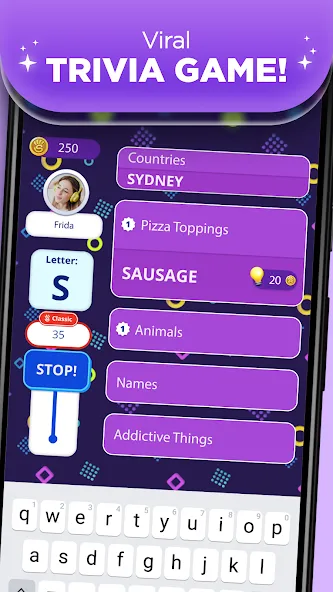 Stop 2 - Word Trivia Game МОД/Взлом [Много денег, Монет и Все открыто] Screenshot 1