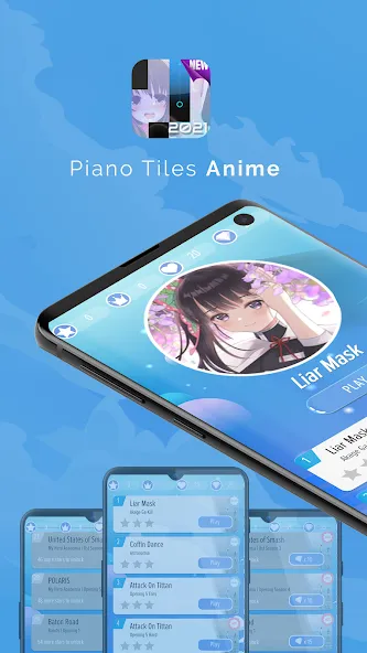 Piano Anime Tiles Music (Пиано Аниме Плитки Музыка) МОД/Взлом [Бесконечные деньги, Монеты и Мега MOD] Screenshot 1