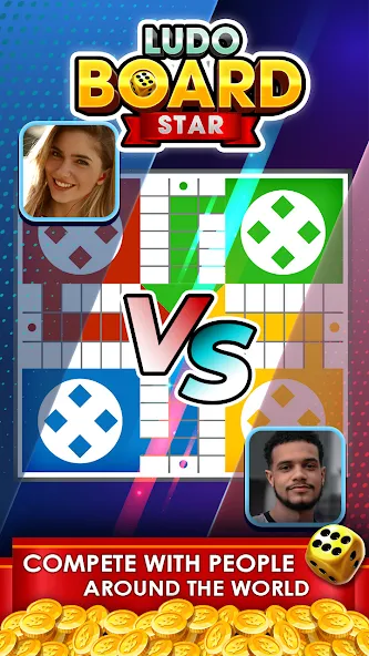 Ludo Online Multiplayer (Людо Онлайн Многопользовательская Игра) МОД/Взлом [Меню, Бесконечные монеты и Открытые уровни] Screenshot 2