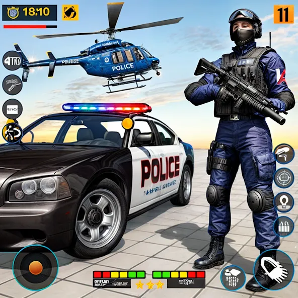 US Police Shooting Crime City МОД/Взлом [Деньги, Монеты и Меню MOD] Screenshot 1