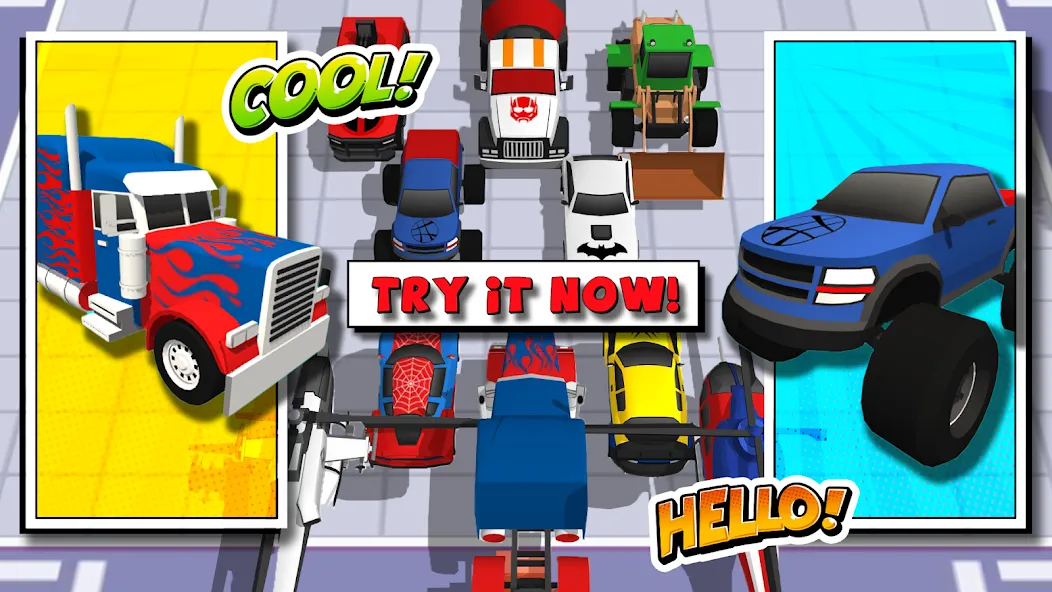 Superhero Car Merge Battle МОД/Взлом [Деньги, Монеты и Меню MOD] Screenshot 2