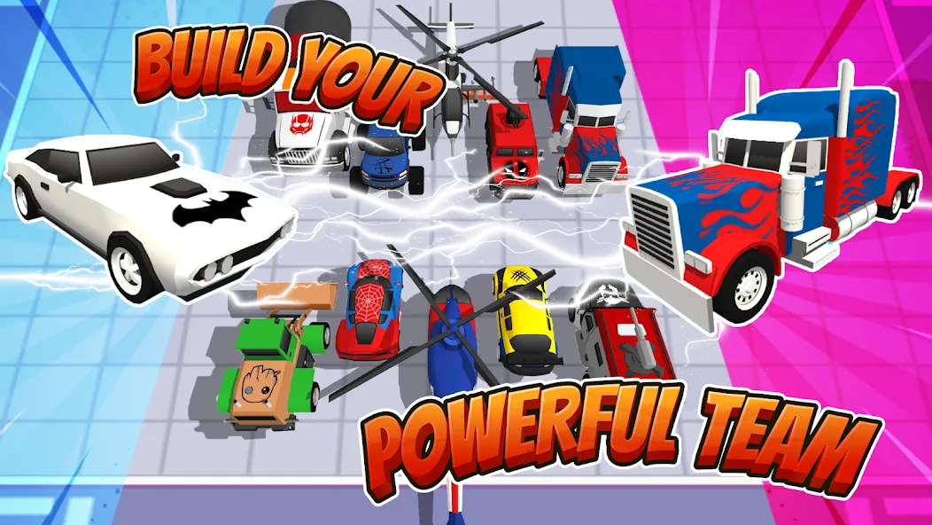 Superhero Car Merge Battle МОД/Взлом [Деньги, Монеты и Меню MOD] Screenshot 3