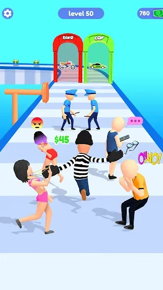 Thief Run Race 3D: Fun Race МОД/Взлом [Много монет, Открытые уровни и Мега MOD] Screenshot 2