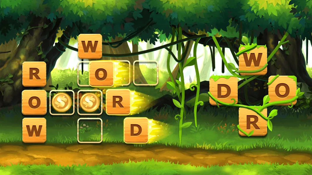 Word Crossword Puzzle МОД/Взлом [Меню, Бесконечные монеты и Открытые уровни] Screenshot 3