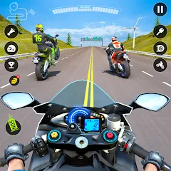 Скачать Взломанная Moto Traffic Bike Race Game 3d на андроид (Много денег) бесплатно