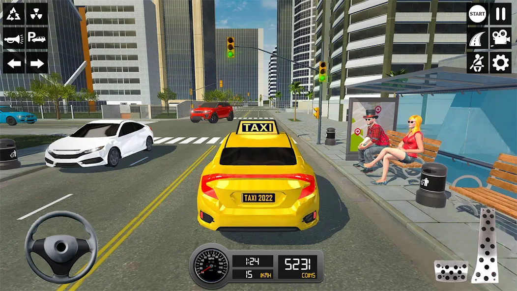 Taxi Simulator 3d Taxi Sim МОД/Взлом [Все открыто, Дополнительные деньги и Меню MOD] Screenshot 2