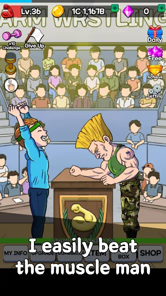 Arm Wrestling Clicker (Армреслинг Кликер) МОД/Взлом [Все открыто, Дополнительные деньги и Меню MOD] Screenshot 5