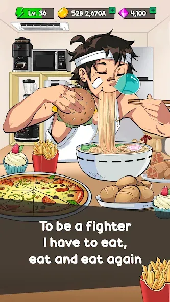 Food Fighter Clicker Games (Фуд Файтер Кликер) МОД/Взлом [Много денег, Монет и Все открыто] Screenshot 1