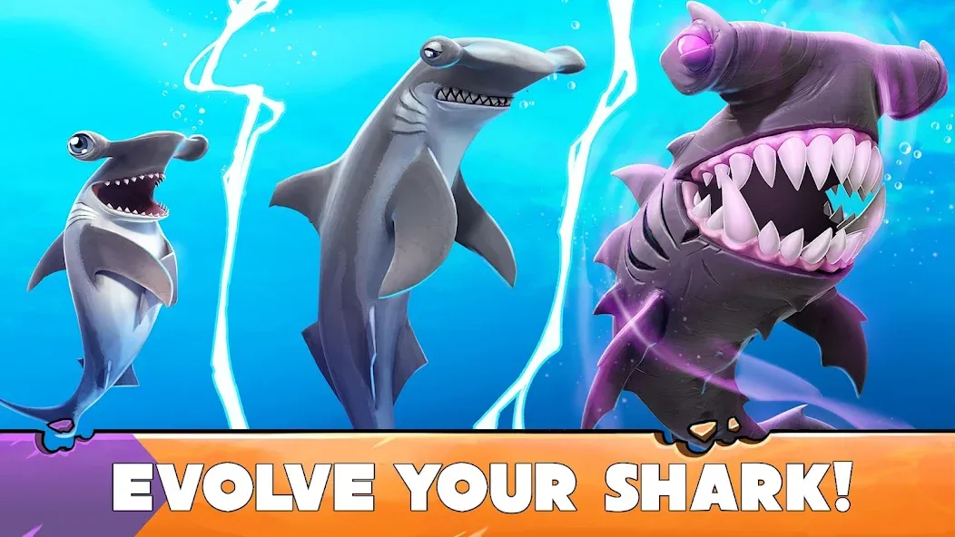 Hungry Shark Evolution (Хангри Шарк Эволюшн) МОД/Взлом [Все открыто, Дополнительные деньги и Меню MOD] Screenshot 4