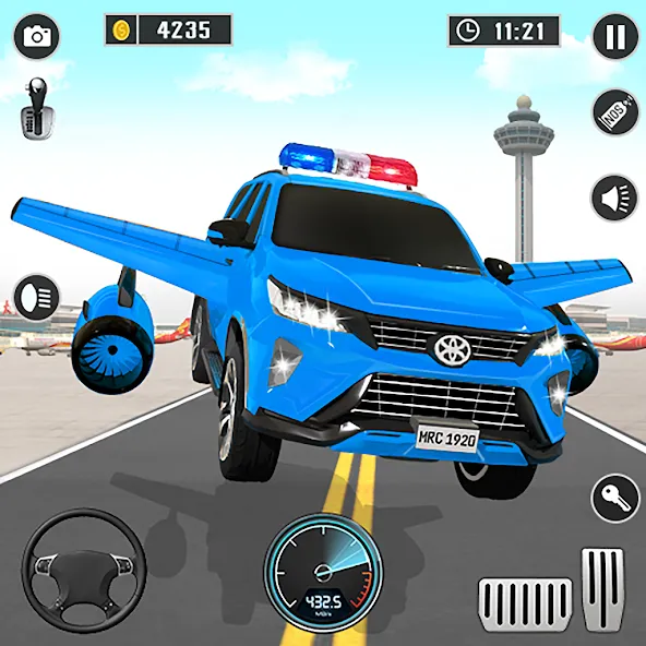Flying Prado Car Robot Game МОД/Взлом [Много монет, Открытые уровни и Мега MOD] Screenshot 1
