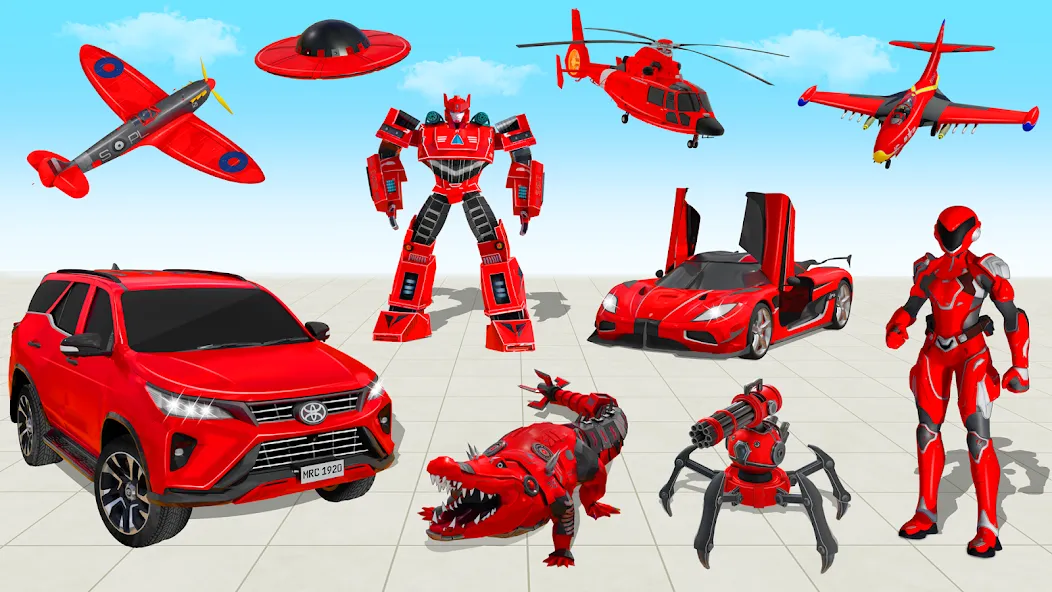 Flying Prado Car Robot Game МОД/Взлом [Много монет, Открытые уровни и Мега MOD] Screenshot 5