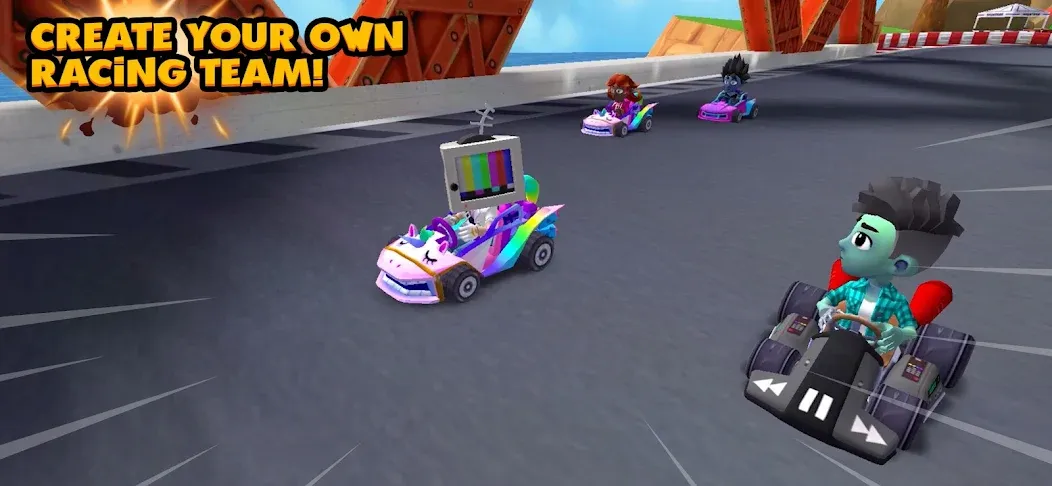 Boom Karts Multiplayer Racing (Бум Картс Мультиплеер Рейсинг) МОД/Взлом [Много денег, Монет и Все открыто] Screenshot 3