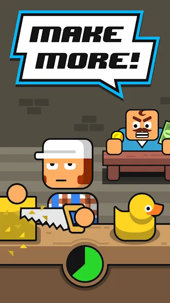 Make More! - Idle Manager МОД/Взлом [Много монет, Открытые уровни и Мега MOD] Screenshot 1