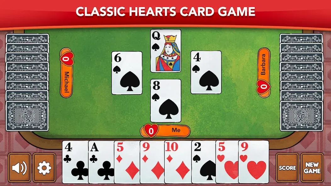 Hearts - Card Game Classic (Хартс) МОД/Взлом [Бесконечные деньги, Монеты и Мега MOD] Screenshot 1