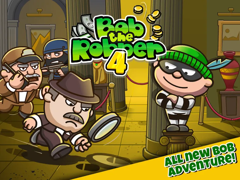 Bob The Robber 4 (Боб Грабитель 4) МОД/Взлом [Деньги, Монеты и Меню MOD] Screenshot 1