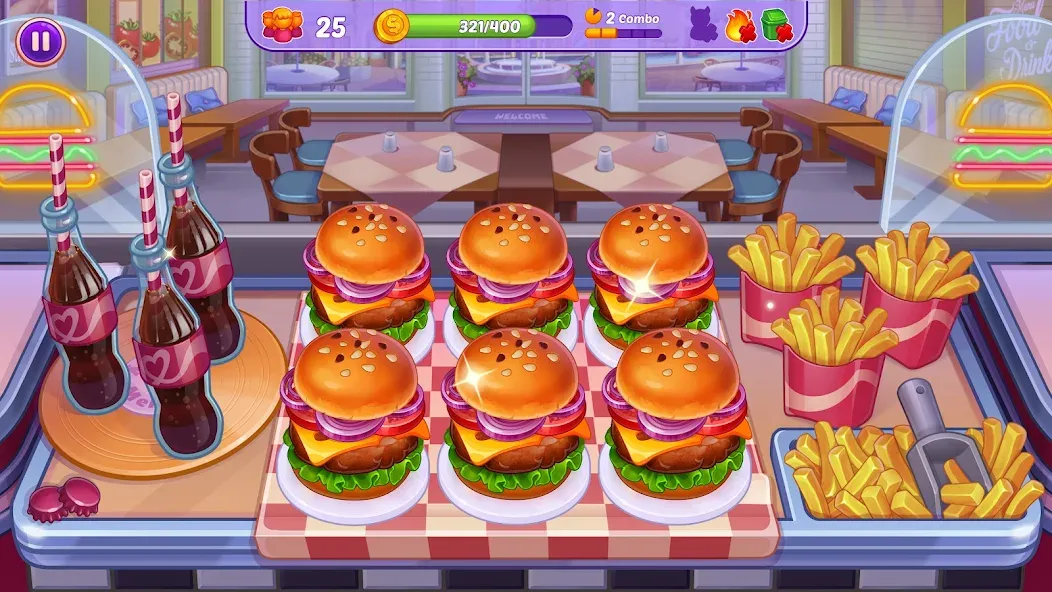 Cooking Crush - Cooking Game (Кукинг Краш) МОД/Взлом [Бесконечные деньги, Монеты и Мега MOD] Screenshot 1
