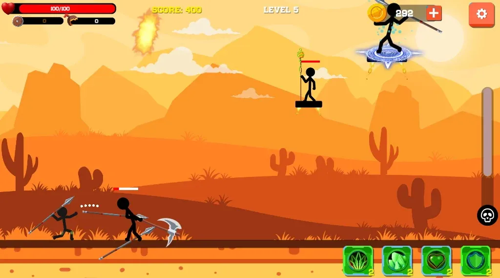 Spear war with Stickman (Спир вар) МОД/Взлом [Деньги, Монеты и Меню MOD] Screenshot 1