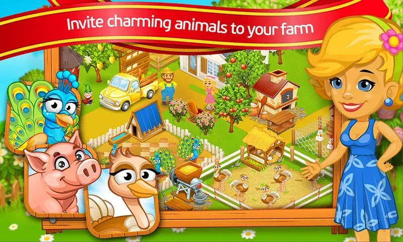 Farm Town: Cartoon Story МОД/Взлом [Меню, Бесконечные монеты и Открытые уровни] Screenshot 1