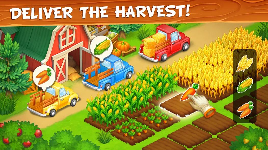 Farm Town - Family Farming Day (Фарм Таун) МОД/Взлом [Много монет, Открытые уровни и Мега MOD] Screenshot 2