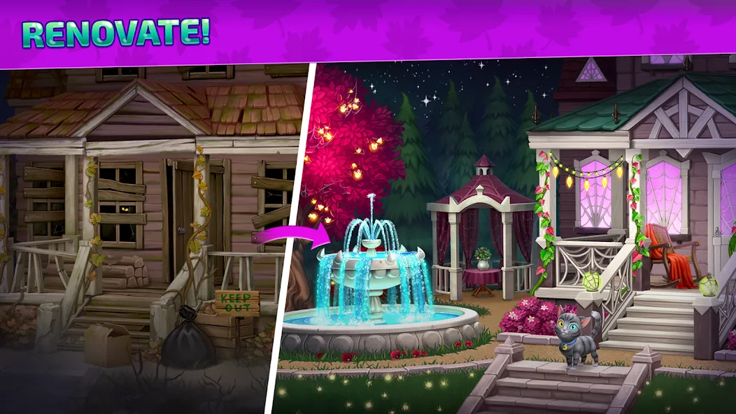 Chloe's Merge: House Design (Хэллоуин Мердж) МОД/Взлом [Меню, Бесконечные монеты и Открытые уровни] Screenshot 5